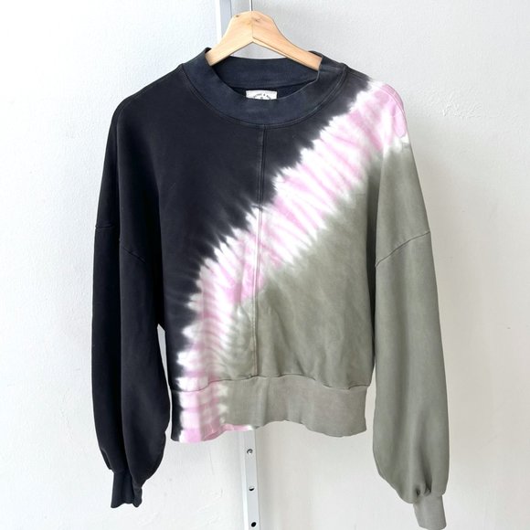 Electric & Rose Tops - Electric & Rose Tie Dye Pullover Sweatshirt Gray Pink Green Size S
